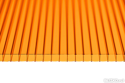 Сотовый поликарбонат 6мм цвет оранжевый 