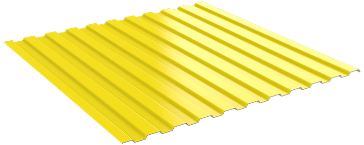 Профнастил НС 8 цвет жёлтый Super 1018