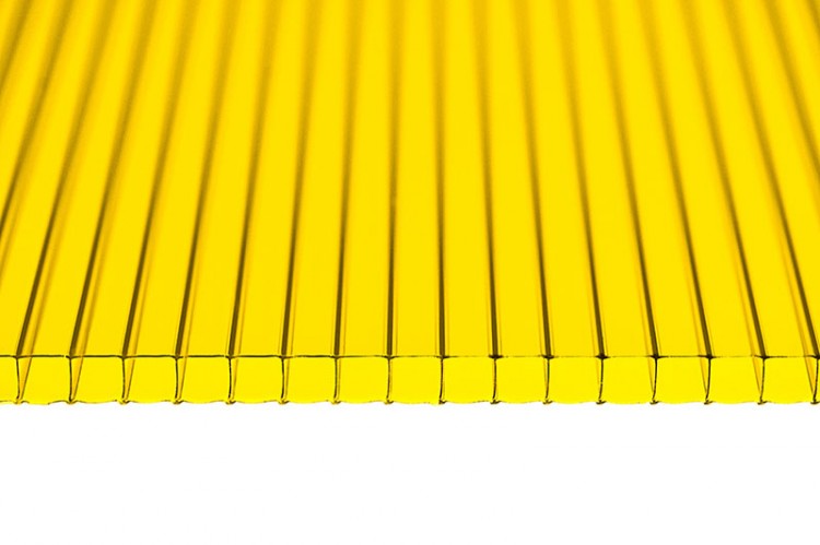 Сотовый поликарбонат 6мм цвет желтый 