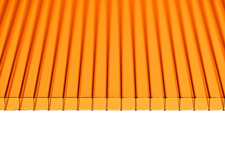 Сотовый поликарбонат 6мм цвет оранжевый 2,1*3м