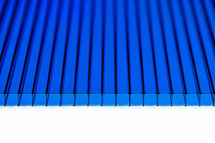 Сотовый поликарбонат 6мм цвет синий 